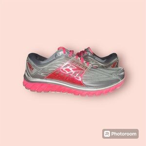 Women's Brooks Glycerin Grey/Pink Running Shoe, Size 9